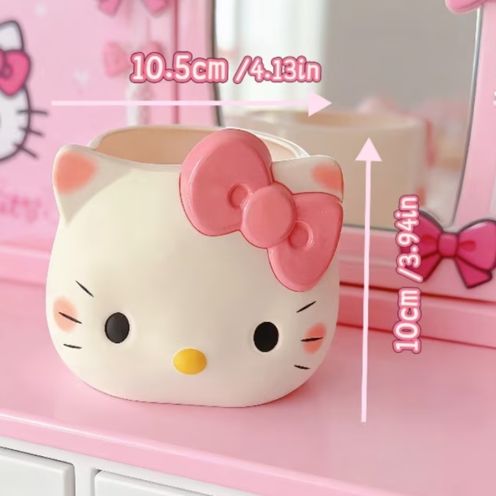 Hello Kitty Pink and White Brush or Pen Holder Sanrio White with Pink Bow NWT - Picture 4 of 4